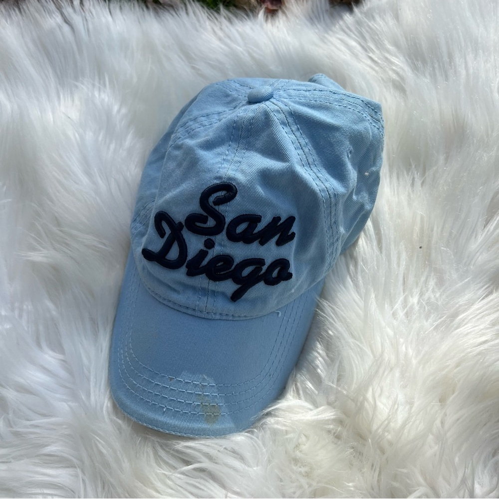 Strand Headwear San Diego California Dusty Blue and Navy Blue Baseball Cap
